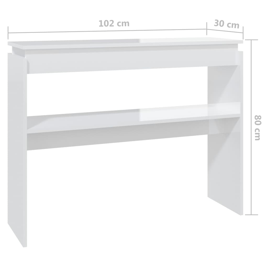 Wandtafel 02X30X80 Cm Spaanplaat Hoogglans wit