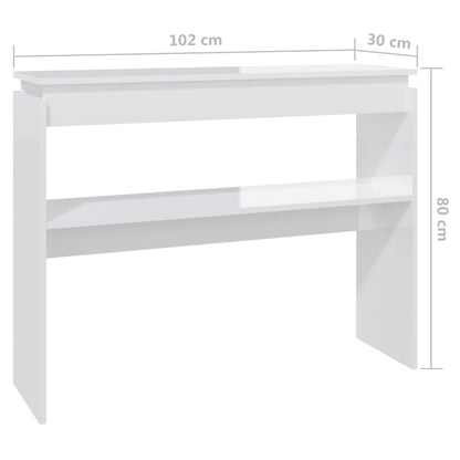Wandtafel 02X30X80 Cm Spaanplaat Hoogglans wit