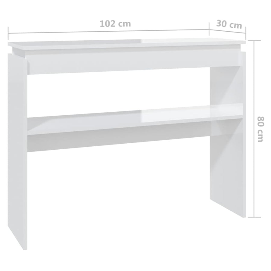 Wandtafel 02X30X80 Cm Spaanplaat Hoogglans wit