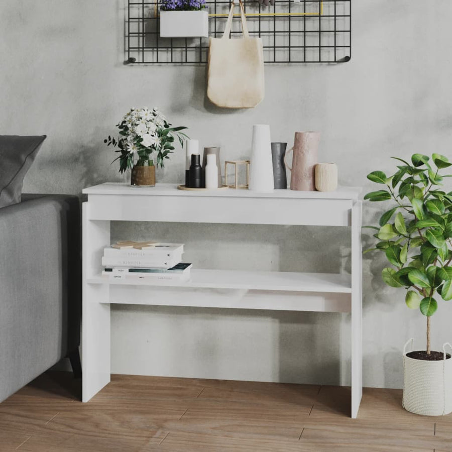 Wandtafel 02X30X80 Cm Spaanplaat Hoogglans wit