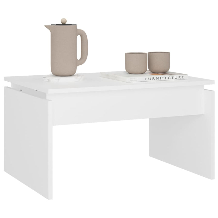 Salontafel 68X50X38 Cm Bewerkt Hout Wit