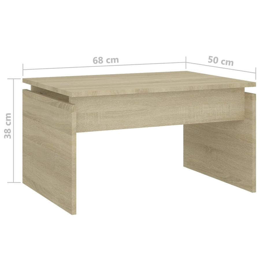 Salontafel 68X50X38 Cm Spaanplaat Kleurig Sonoma eiken