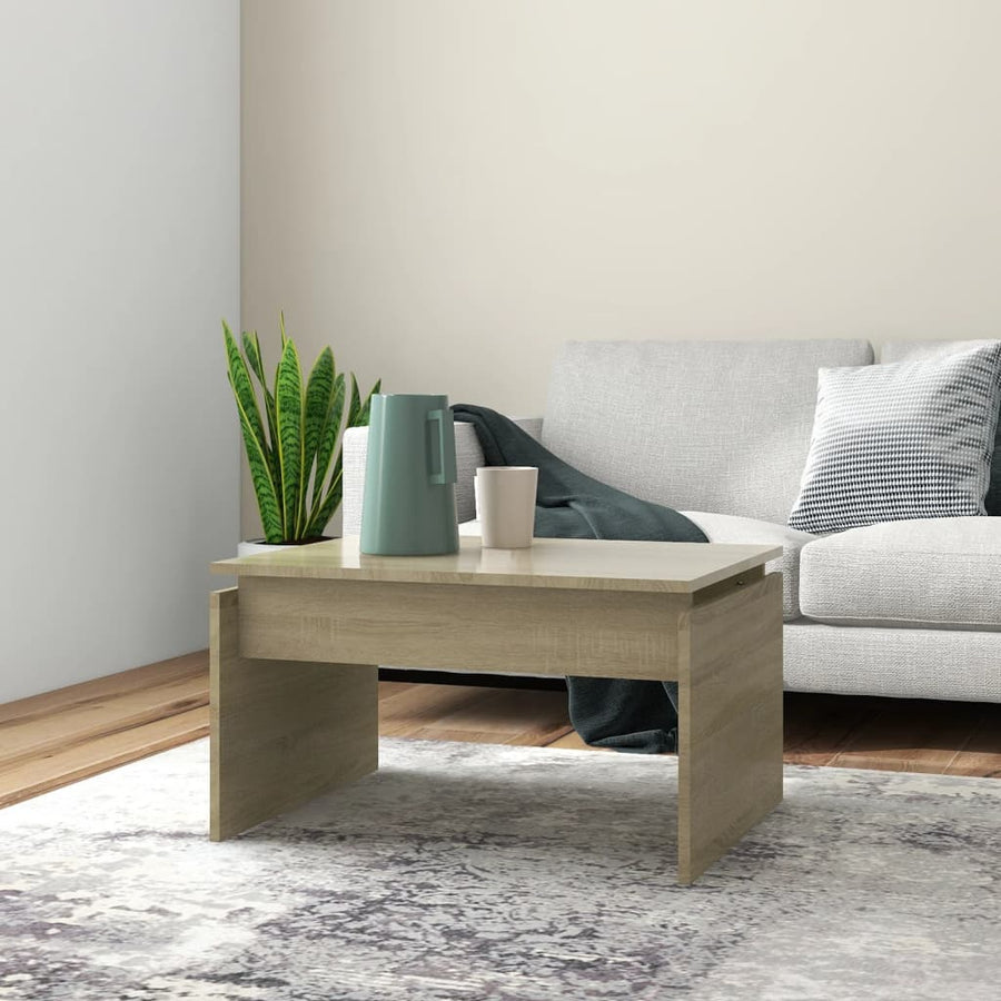 Salontafel 68X50X38 Cm Bewerkt Hout Wit
