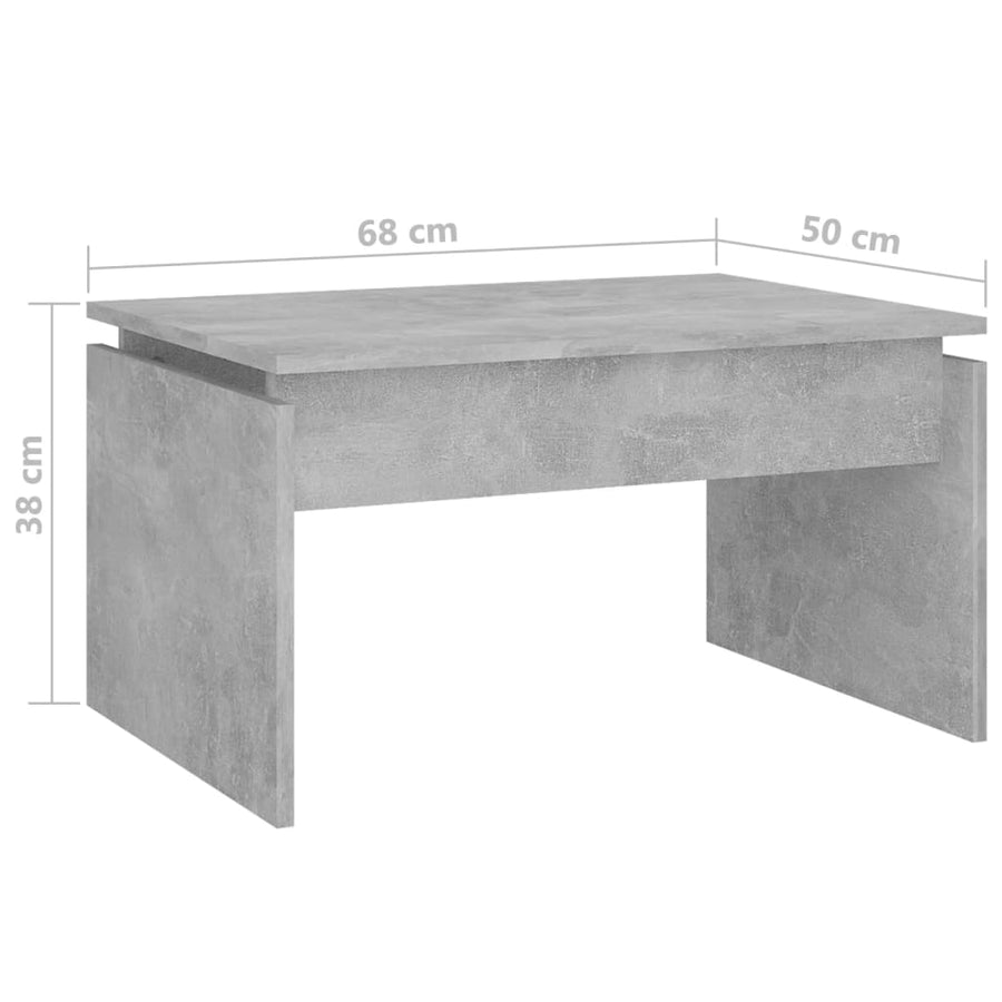 Salontafel 68X50X38 Cm Spaanplaat Betongrijs