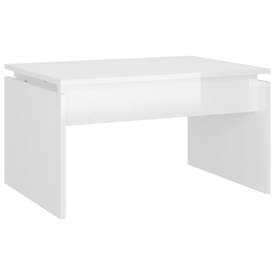 Salontafel 68X50X38 Cm Spaanplaat Hoogglans wit