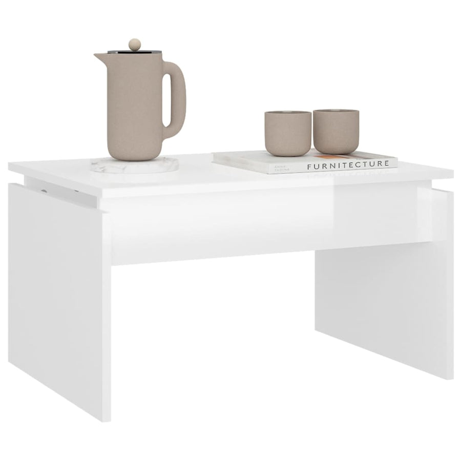Salontafel 68X50X38 Cm Spaanplaat Hoogglans wit