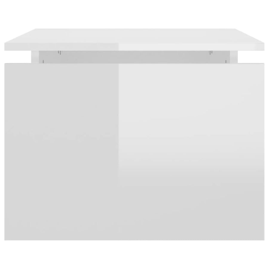 Salontafel 68X50X38 Cm Spaanplaat Hoogglans wit
