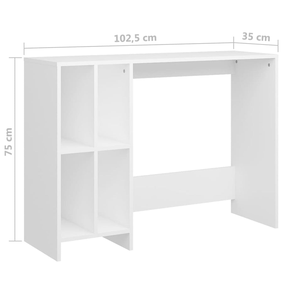 Bureau 102,5X35X75 Cm Bewerkt Hout Wit