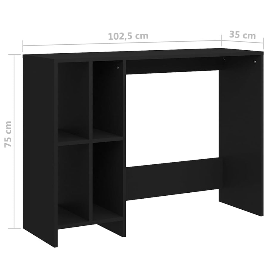 Bureau 102,5X35X75 Cm Spaanplaat Zwart