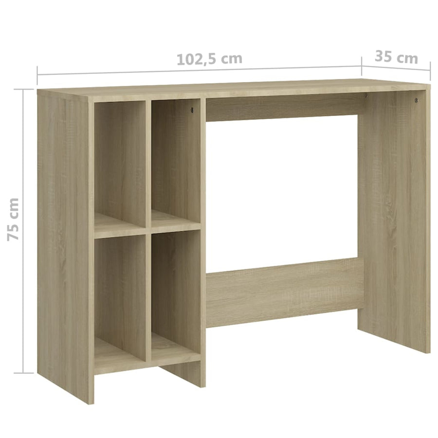 Bureau 102,5X35X75 Cm Spaanplaat Kleurig Sonoma eiken