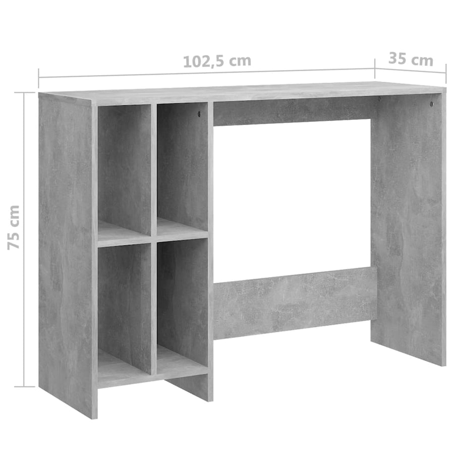 Bureau 102,5X35X75 Cm Spaanplaat Betongrijs