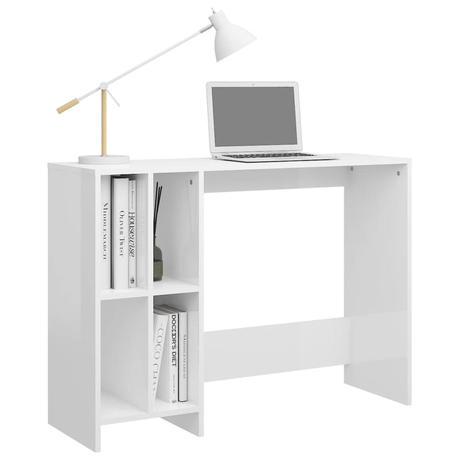 Bureau 102,5X35X75 Cm Spaanplaat Hoogglans wit