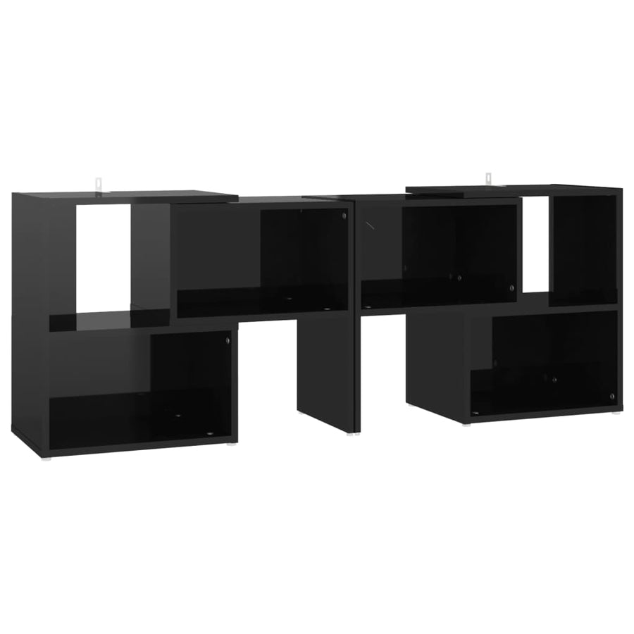 Tv-Meubel 04X30X52 Cm Spaanplaat Hoogglans zwart