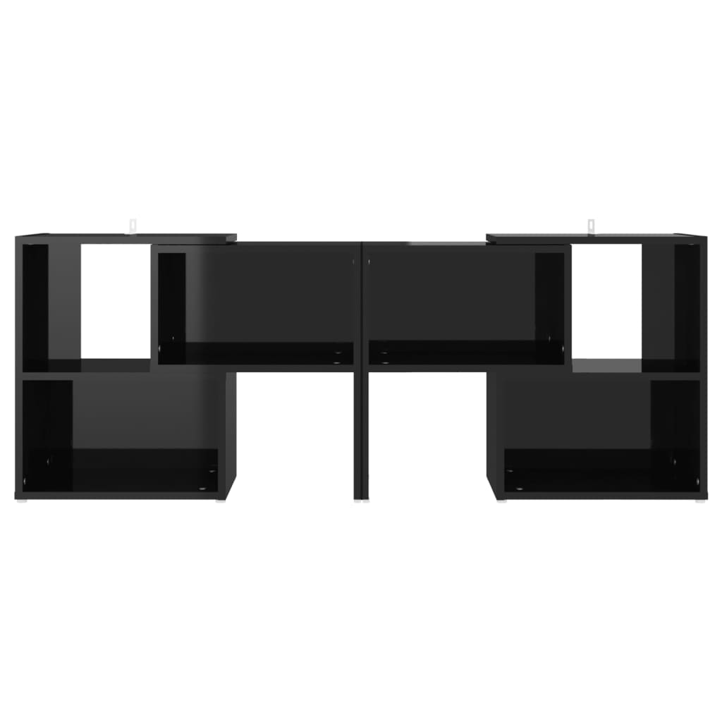 Tv-Meubel 04X30X52 Cm Spaanplaat Hoogglans zwart