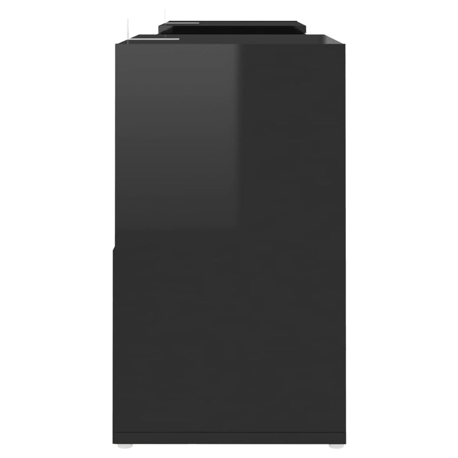 Tv-Meubel 04X30X52 Cm Spaanplaat Hoogglans zwart