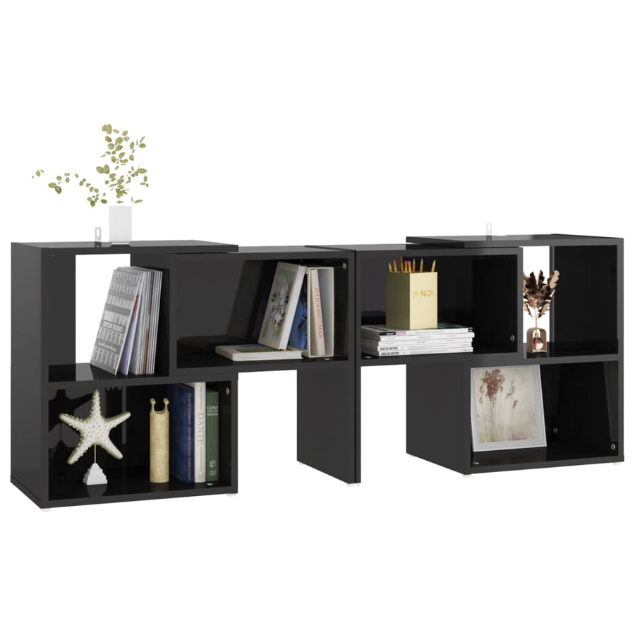 Tv-Meubel 04X30X52 Cm Spaanplaat Hoogglans zwart