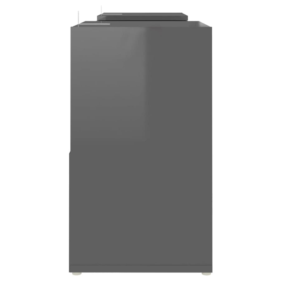Tv-Meubel 04X30X52 Cm Spaanplaat Hoogglans grijs