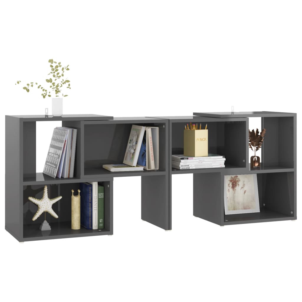 Tv-Meubel 04X30X52 Cm Spaanplaat Hoogglans grijs