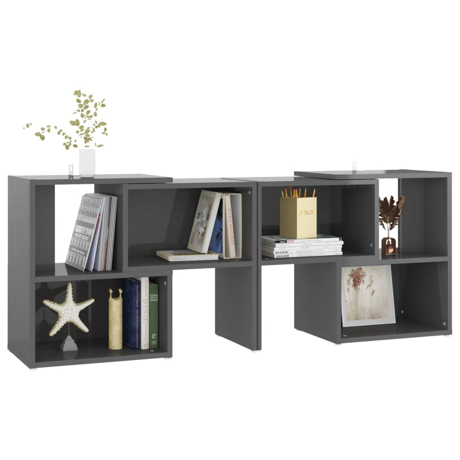 Tv-Meubel 04X30X52 Cm Spaanplaat Hoogglans grijs