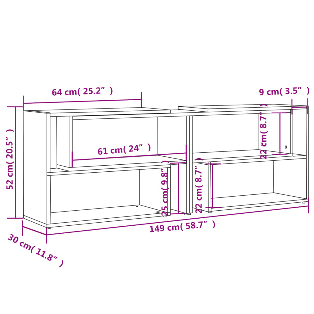 Tv-Meubel 49X30X52 Cm Spaanplaat Betongrijs