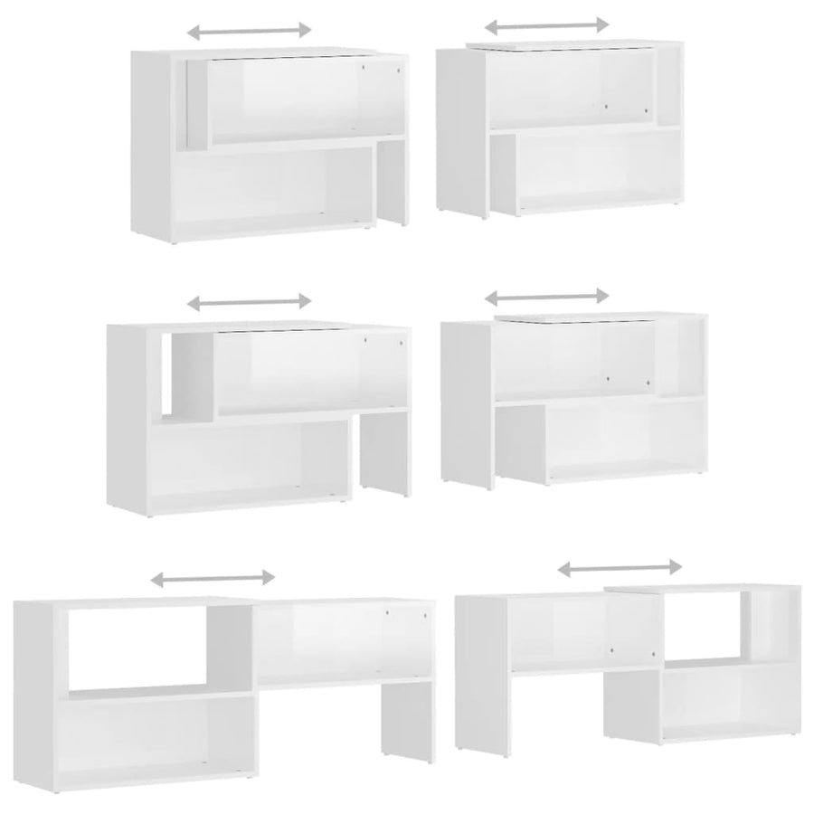 Tv-meubel 149x30x52 cm bewerkt hout hoogglans wit