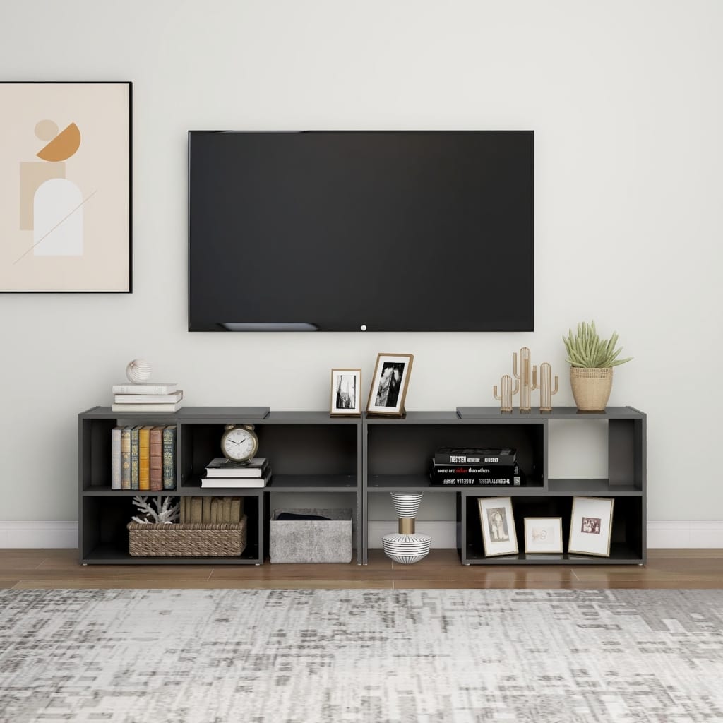 Tv-Meubel 49X30X52 Cm Spaanplaat Hoogglans grijs