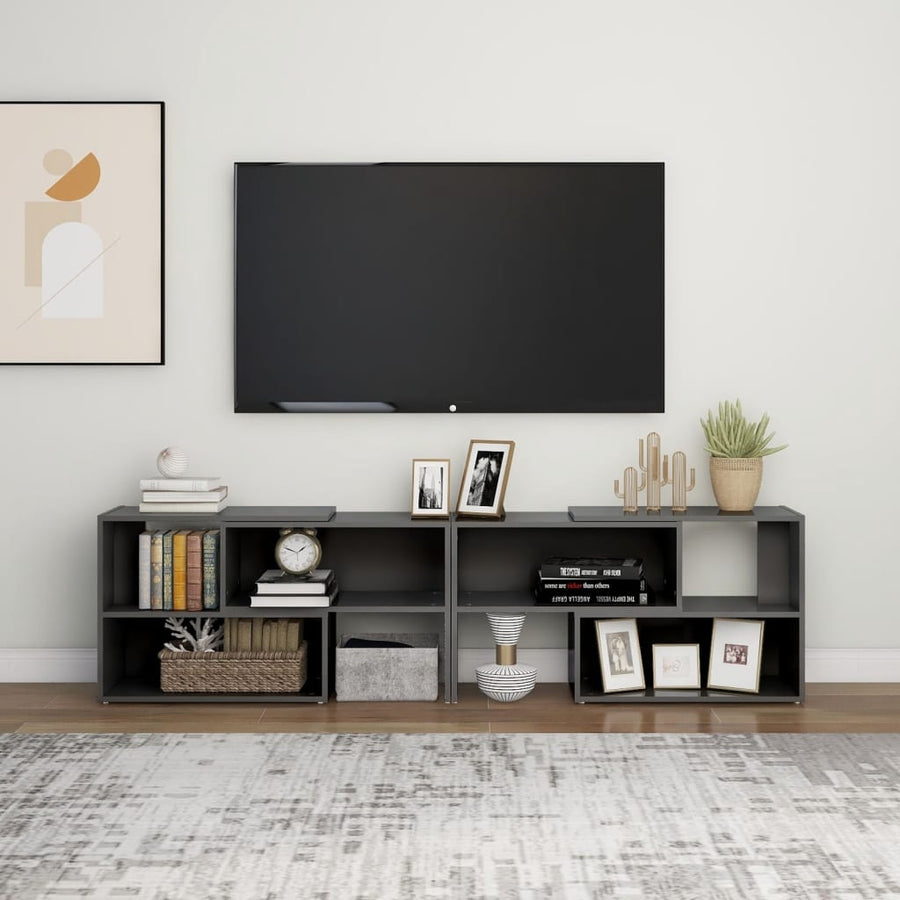 Tv-Meubel 49X30X52 Cm Spaanplaat Hoogglans grijs