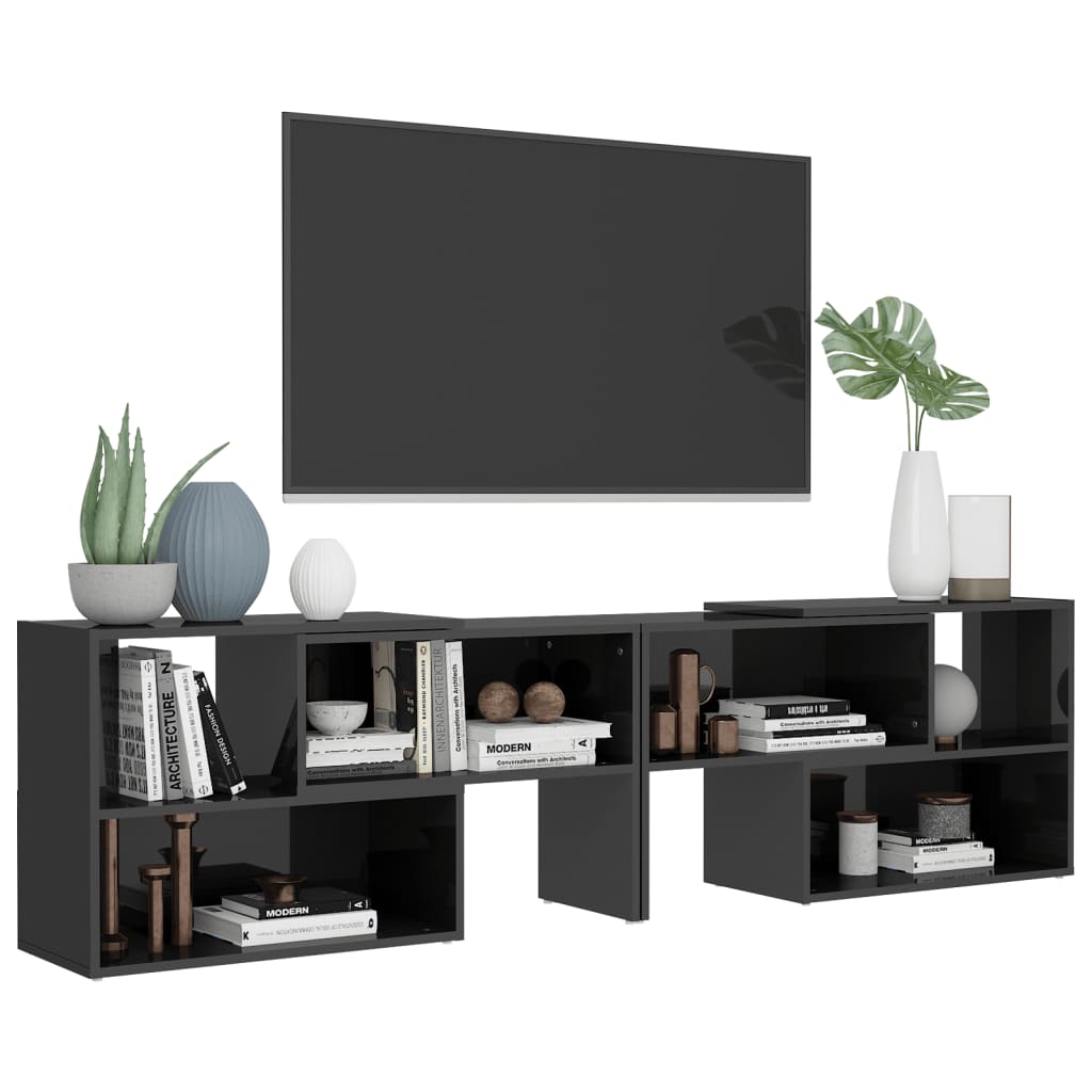 Tv-Meubel 49X30X52 Cm Spaanplaat Hoogglans grijs
