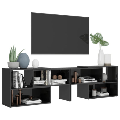 Tv-Meubel 49X30X52 Cm Spaanplaat Hoogglans grijs