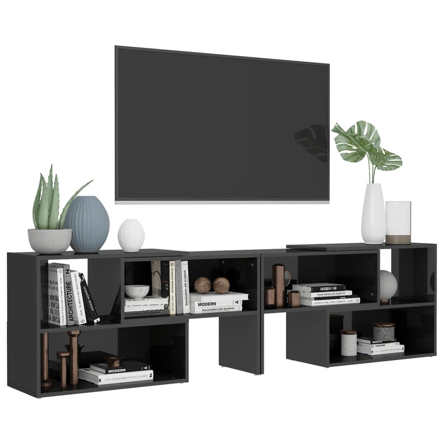 Tv-Meubel 49X30X52 Cm Spaanplaat Hoogglans grijs