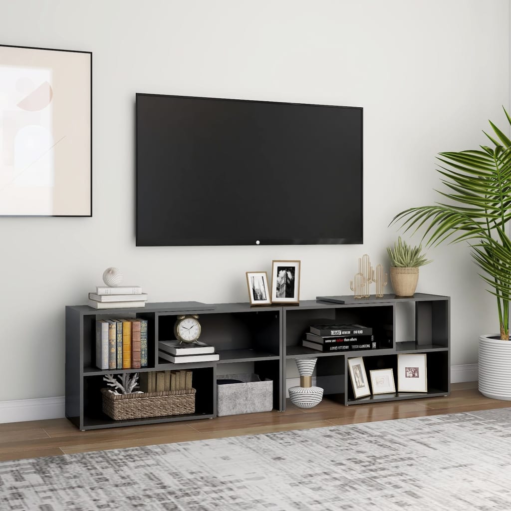 Tv-Meubel 49X30X52 Cm Spaanplaat Hoogglans grijs
