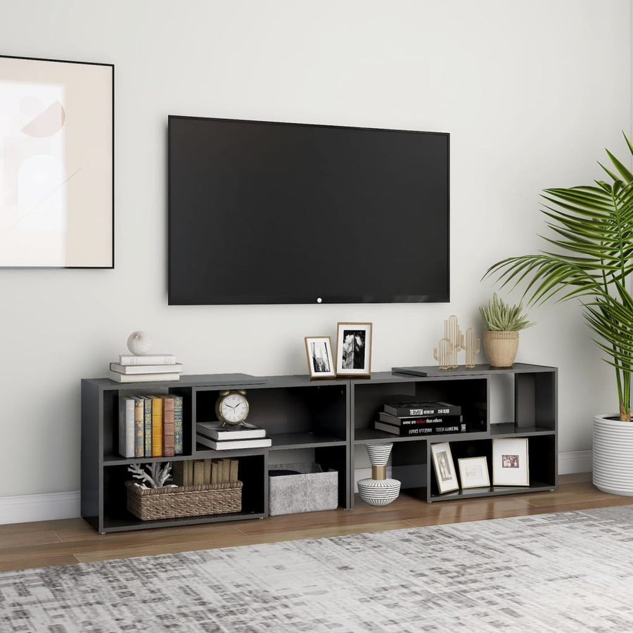 Tv-Meubel 49X30X52 Cm Spaanplaat Hoogglans grijs