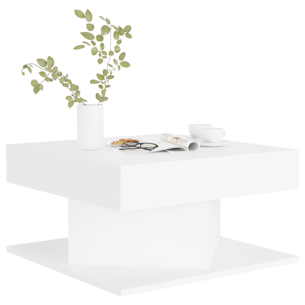 Salontafel 57x57x30 cm spaanplaat wit Wit