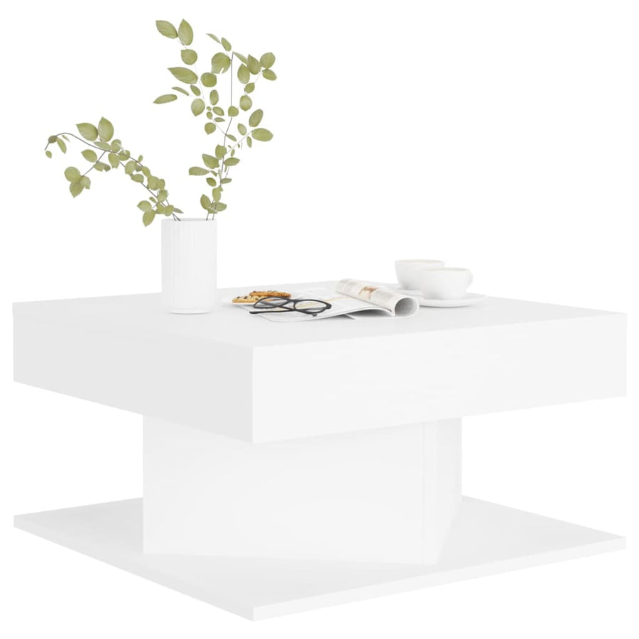 Salontafel 57x57x30 cm spaanplaat wit Wit