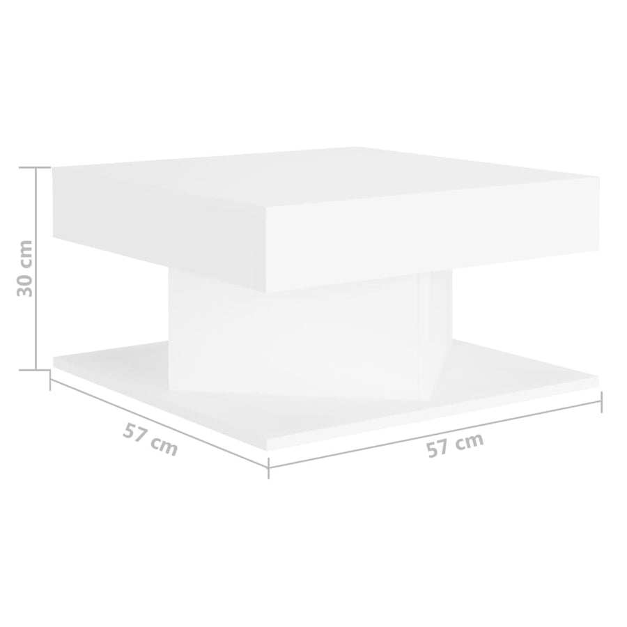 Salontafel 57x57x30 cm spaanplaat wit Wit