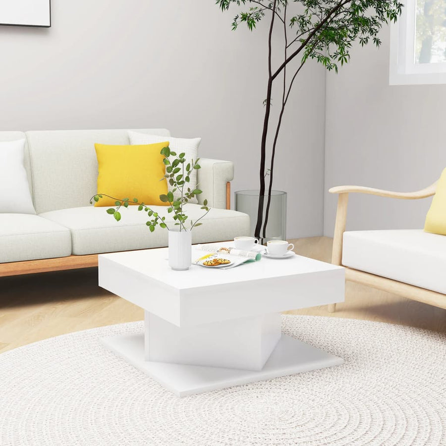Salontafel 57x57x30 cm spaanplaat wit Wit