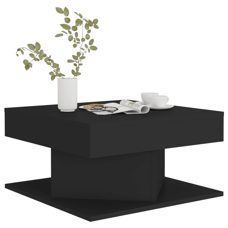 Salontafel 57x57x30 cm spaanplaat zwart Zwart