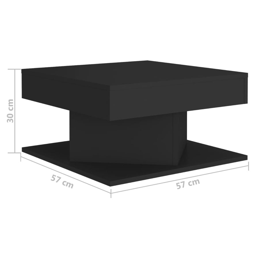 Salontafel 57x57x30 cm spaanplaat zwart Zwart