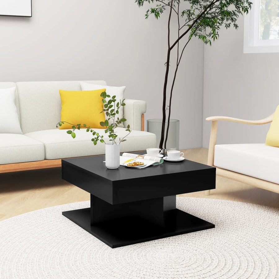 Salontafel 57x57x30 cm spaanplaat zwart Zwart