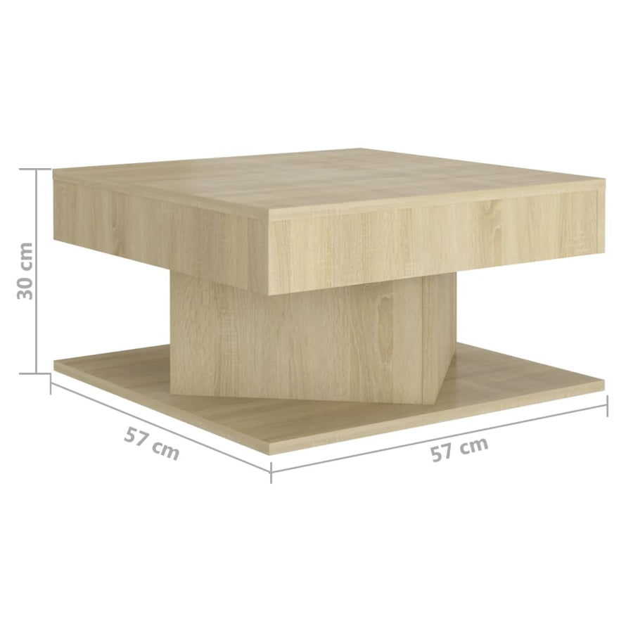 Salontafel 57x57x30 cm spaanplaat sonoma eikenkleurig Sonoma eiken