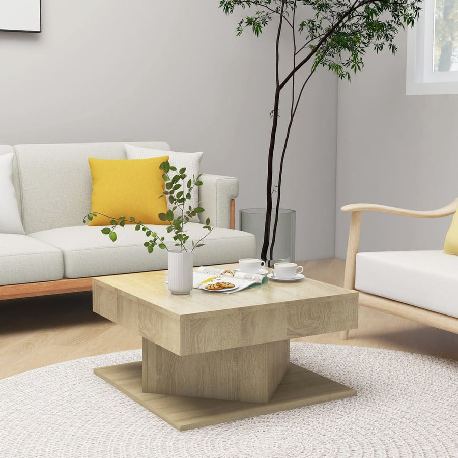 Salontafel 57x57x30 cm spaanplaat sonoma eikenkleurig Sonoma eiken