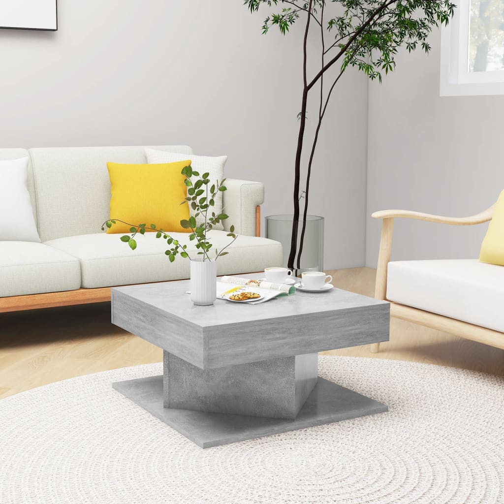 Salontafel 57X57X30 Cm Spaanplaat Betongrijs