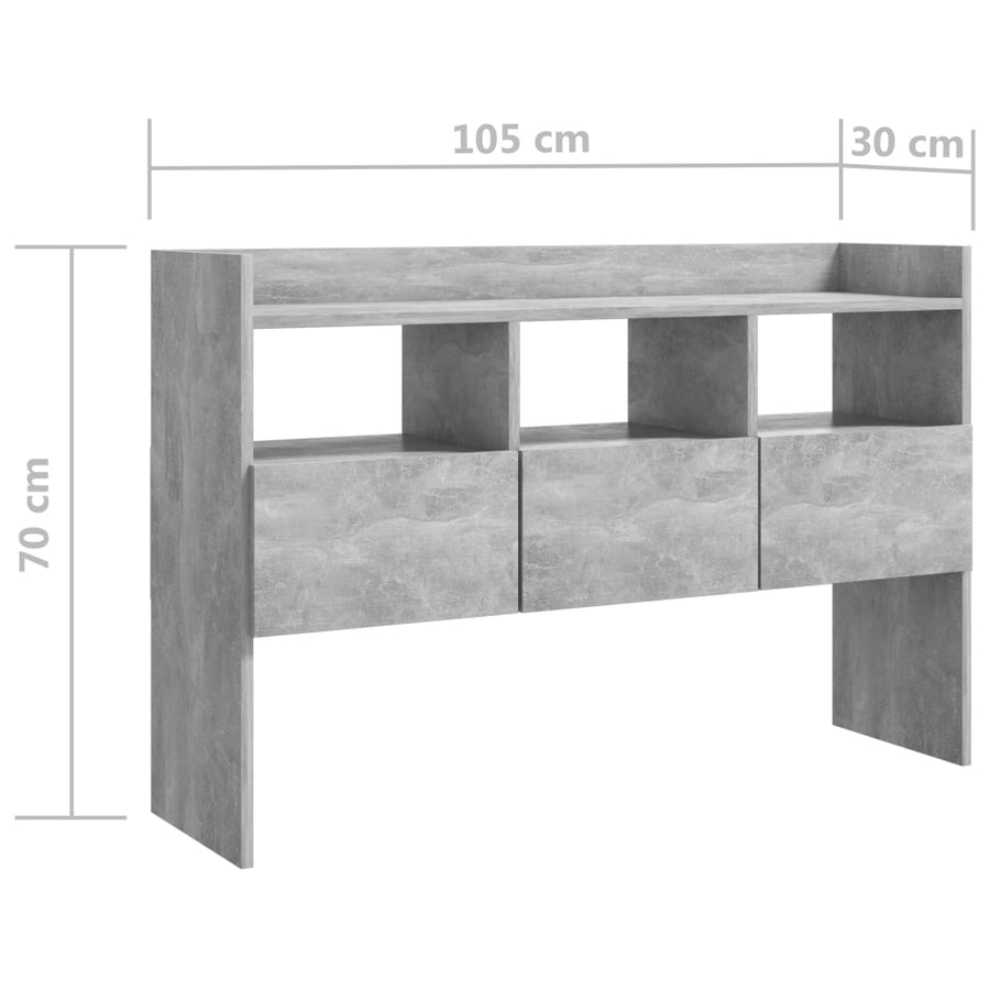 Dressoir 105x30x70 cm spaanplaat betongrijs Betongrijs