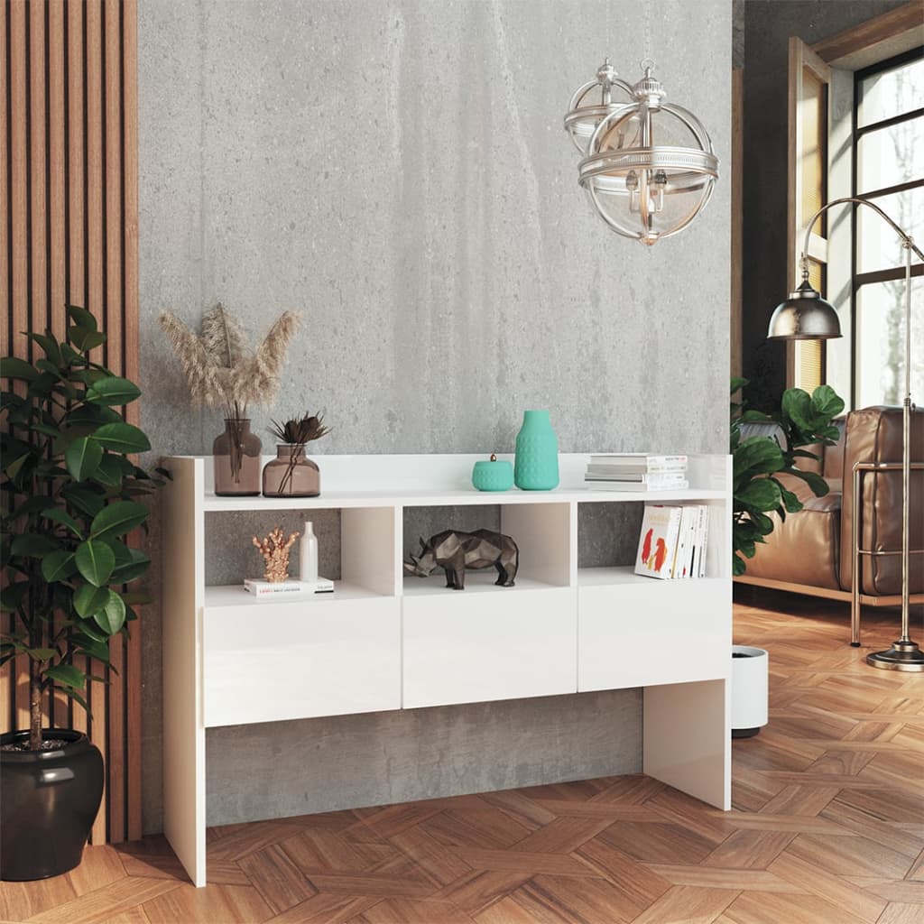 Dressoir 05X30X70 Cm Spaanplaat Hoogglans wit