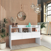 Sideboard 105x30x70 cm treated wood high-gloss white