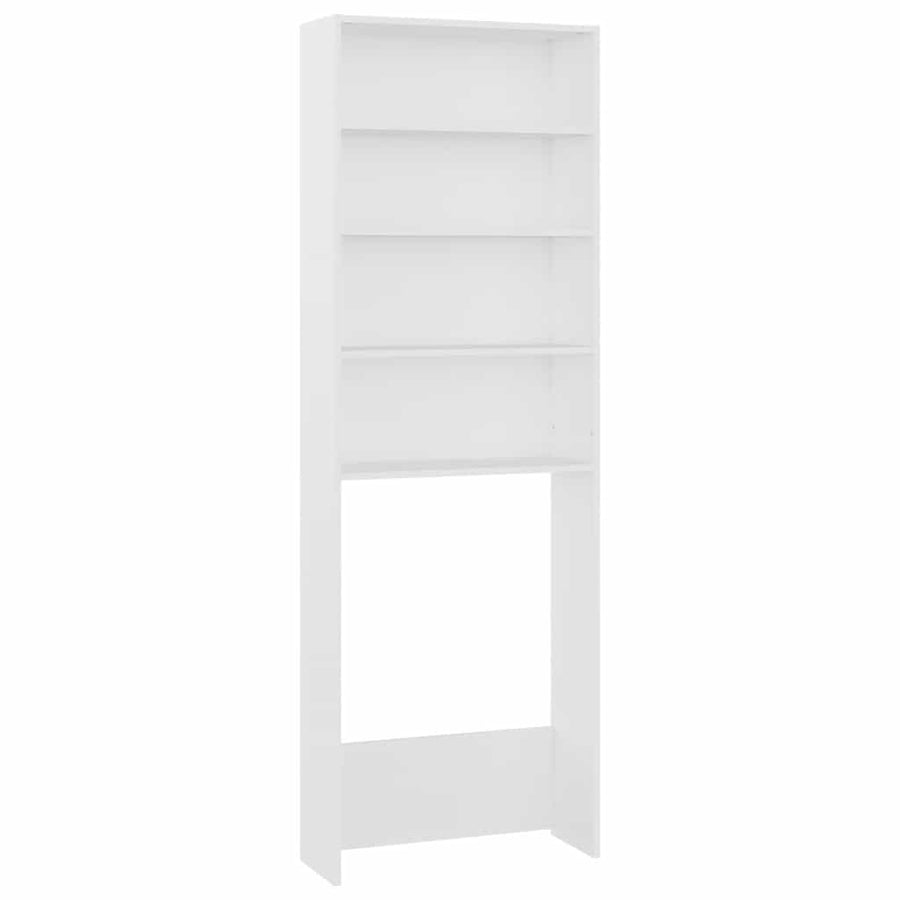 Wasmachinekast 64x24x190 cm wit