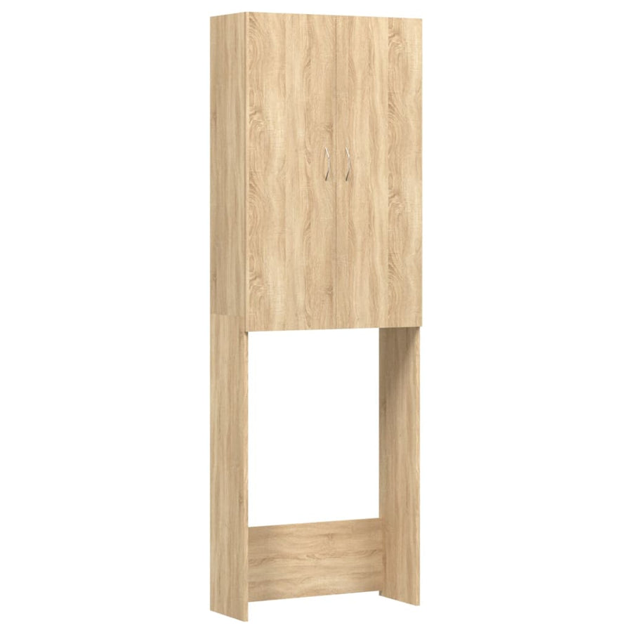 Wasmachinekast 64x25,5x190 cm sonoma eikenkleurig