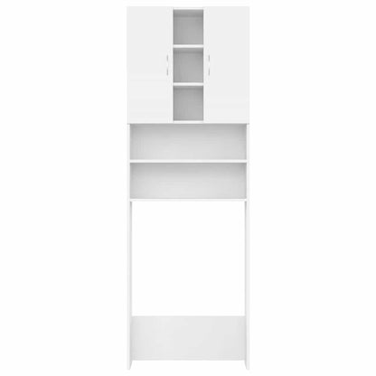 Wasmachinekast 64x25,5x190 cm wit