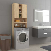 Wasmachinekast 64x25.5x190 cm sonoma eiken