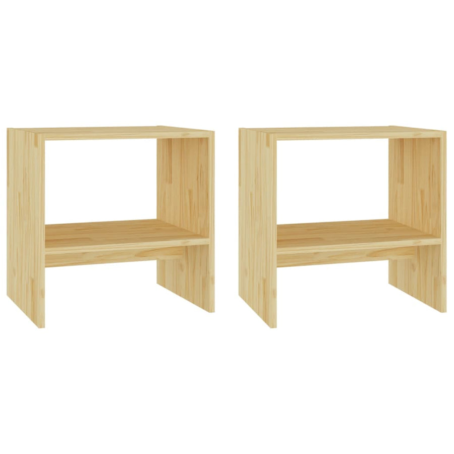 Nachtkastjes 40X30,5X40 Cm Massief Grenenhout 2 Naturel